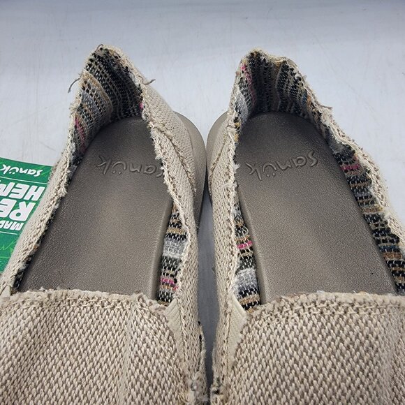 Sanuk Donna Hemp Womens 6 Beige Slip On Shoes Casual Lightweight SWF1160 - Picture 9 of 14